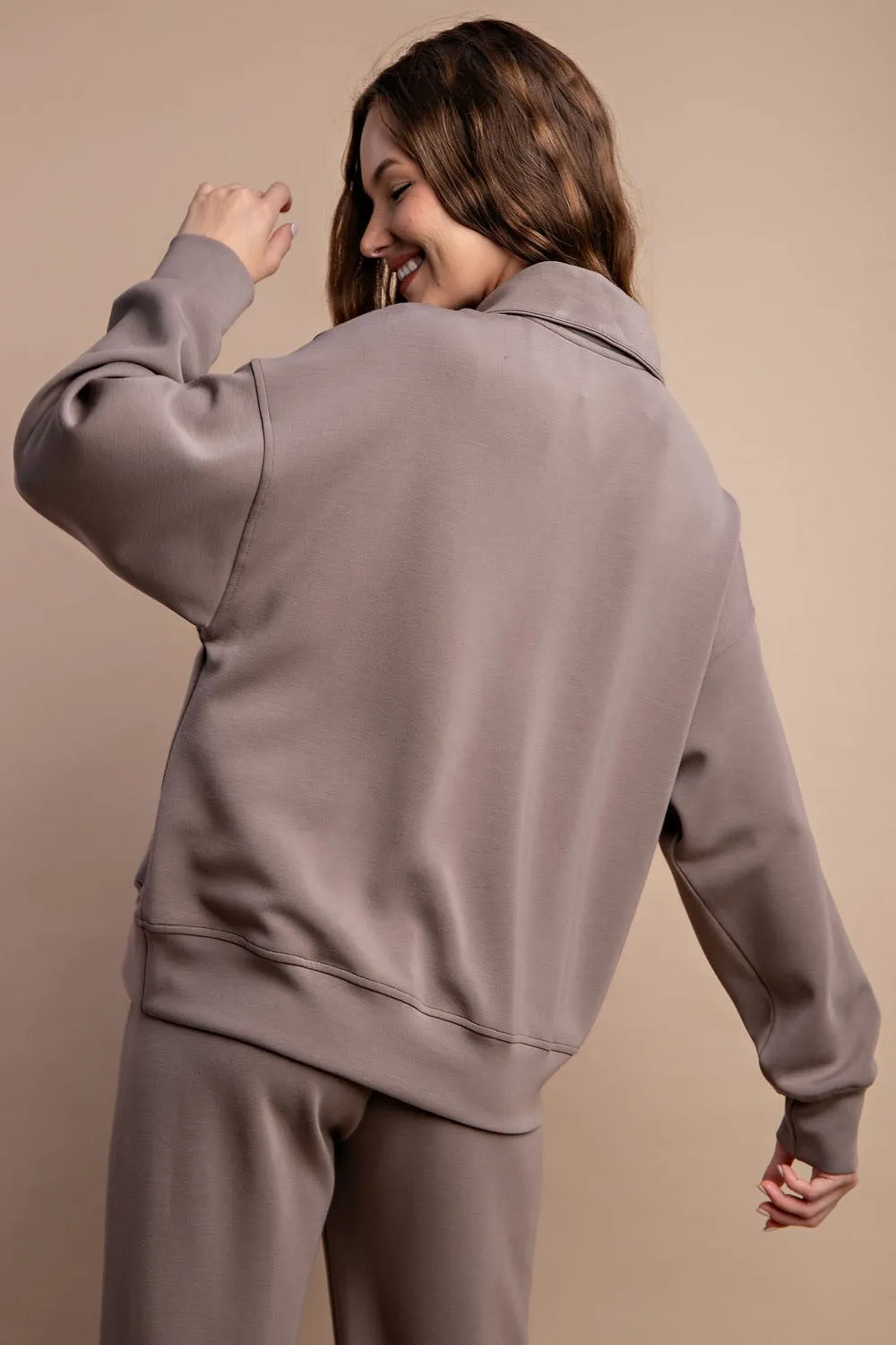 1/4 Zip Mock Neck Pullover