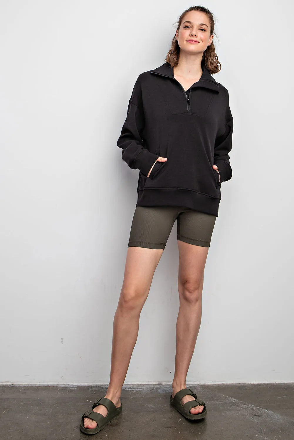1/4 Zip Mock Neck Pullover
