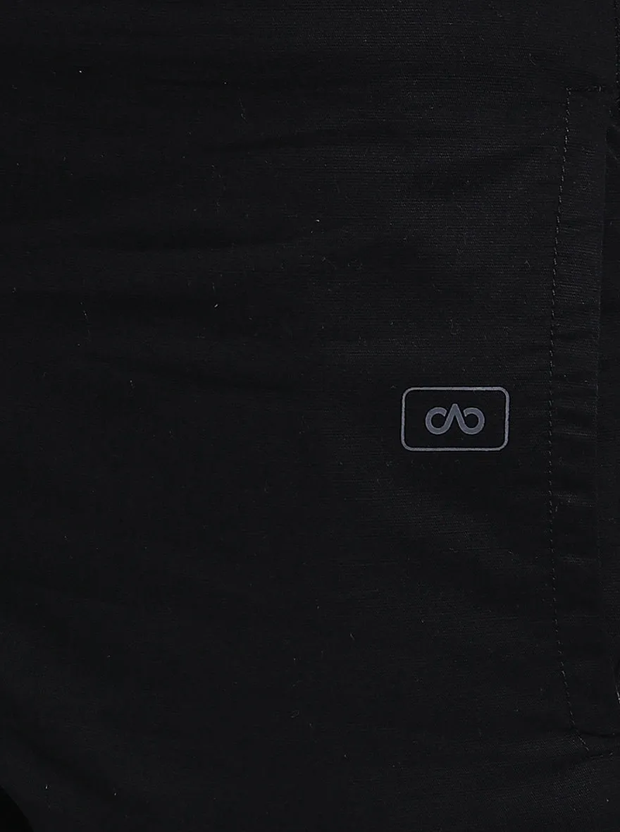 Black Solid Regular Fit Track Pant | JadeBlue