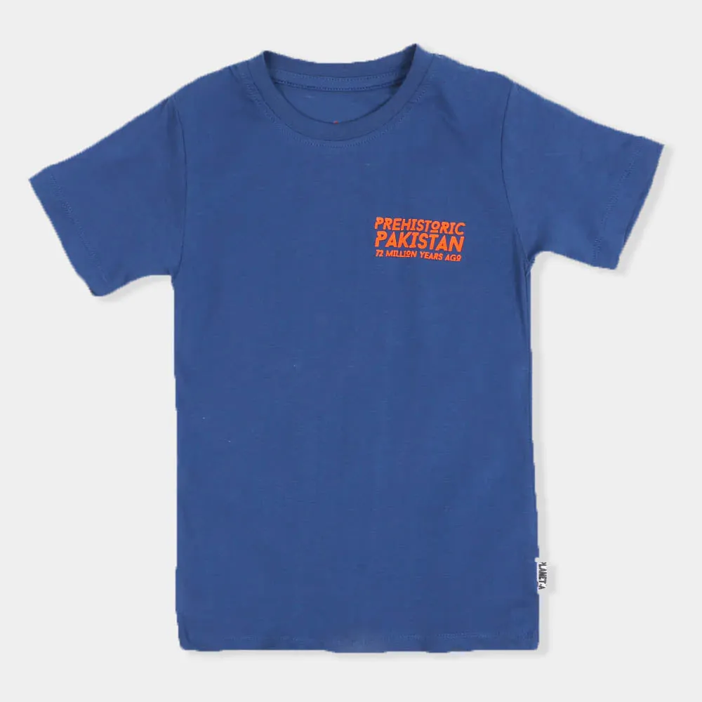 Boys T-Shirt Pre-Historic - Navy Peony