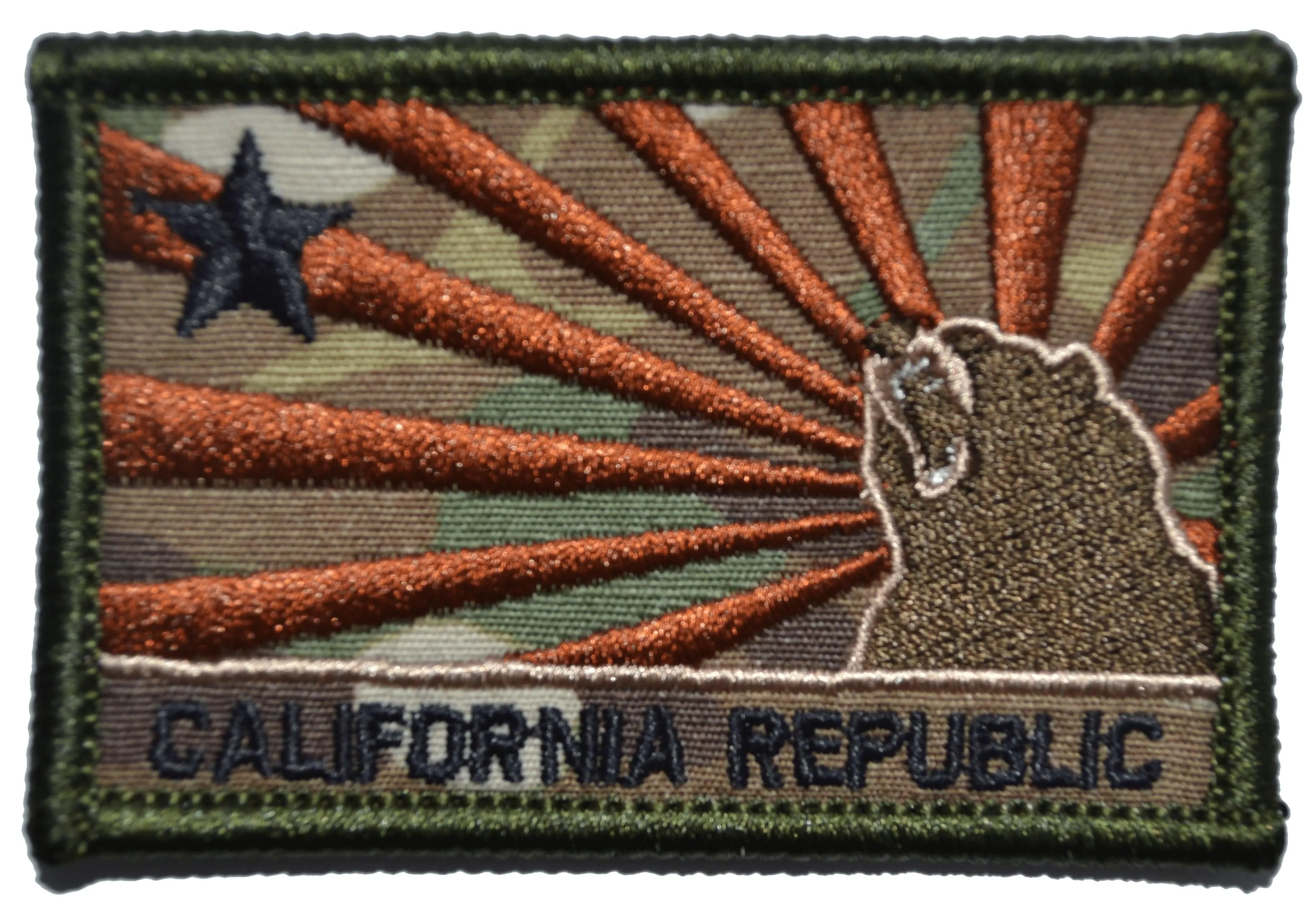 California Republic Sun Rays Flag - 2x3 Patch
