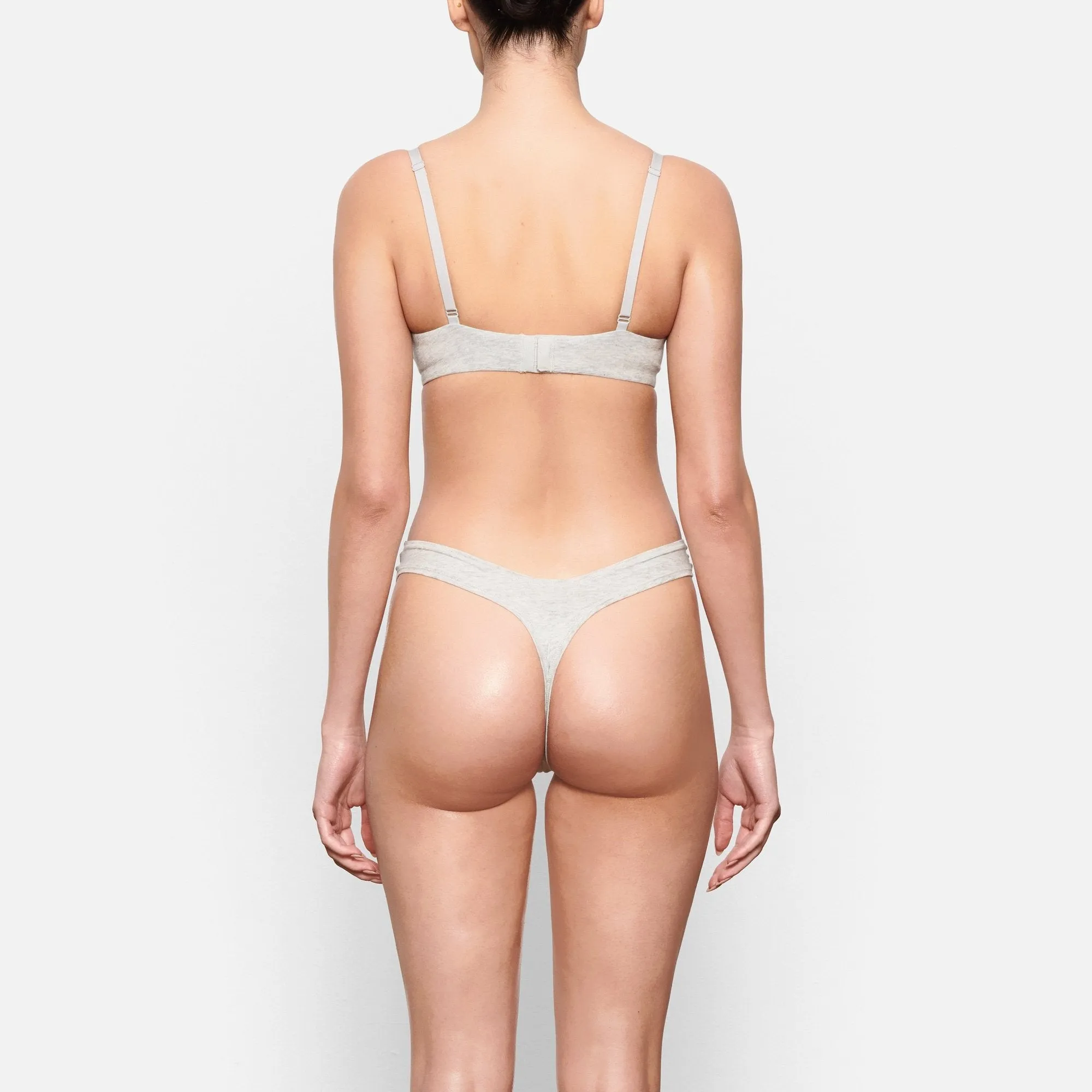 COTTON JERSEY UNDERWIRE BRA | LIGHT HEATHER GREY