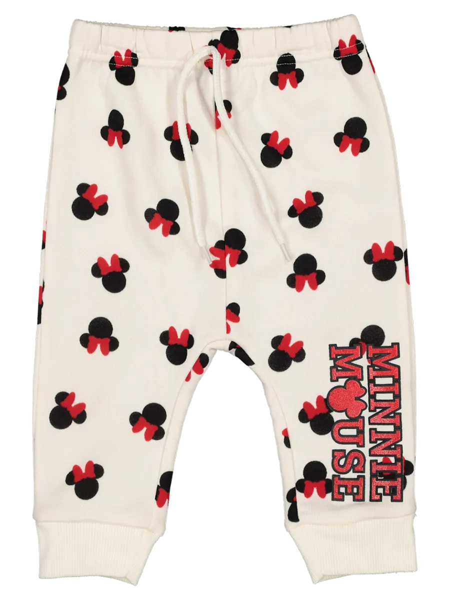 Cream Minnie Mouse Track Pants