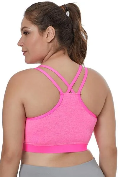 Double Straps Heathered Sports Bra