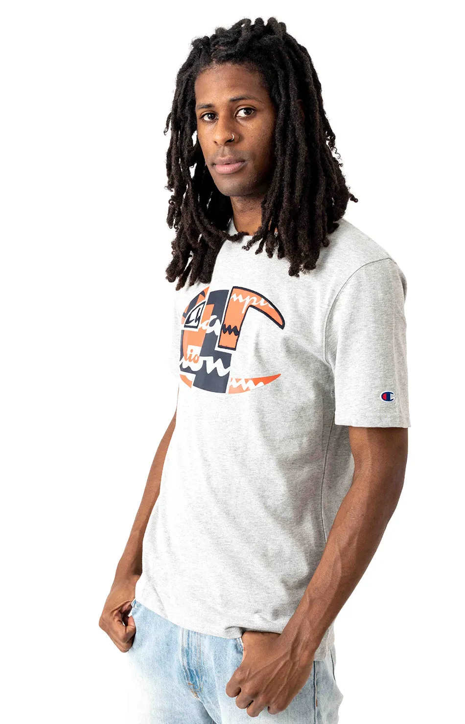 Heritage "C" Patchwork T-Shirt - Oxford Grey