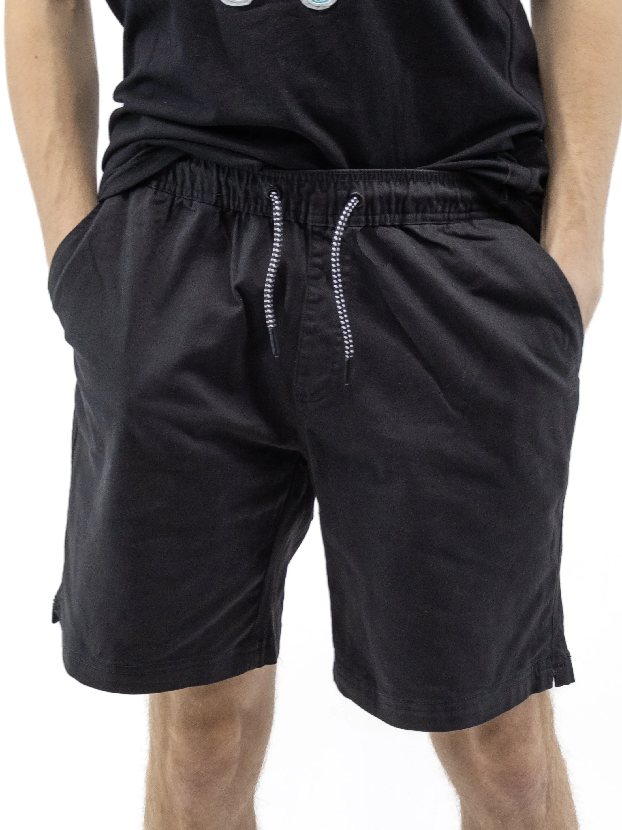 Joey Black Unisex Drawstring Shorts