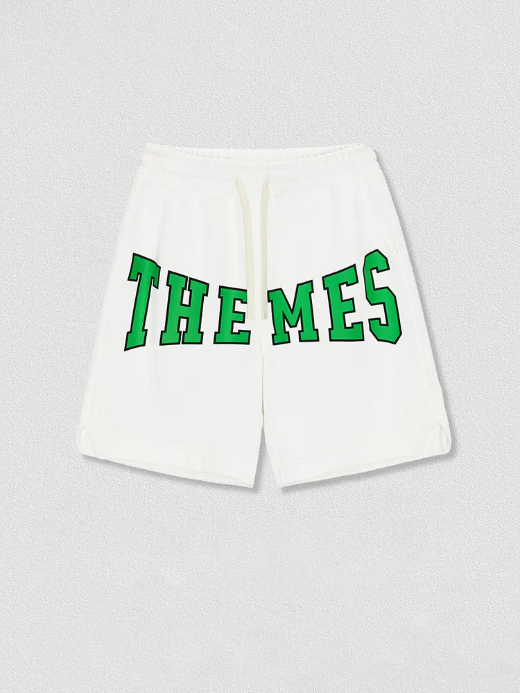 Letter Foam Print Casual Running Shorts Basketball Shorts