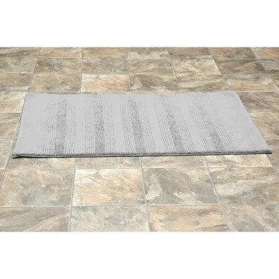 New - 24"x40" Essence Nylon Washable Bath Rug Platinum Gray - Garland