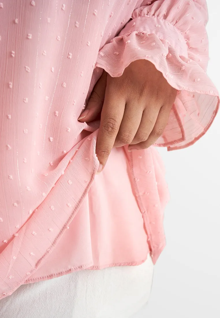 Phoebe Pom Pom Ribbon Tie Blouse