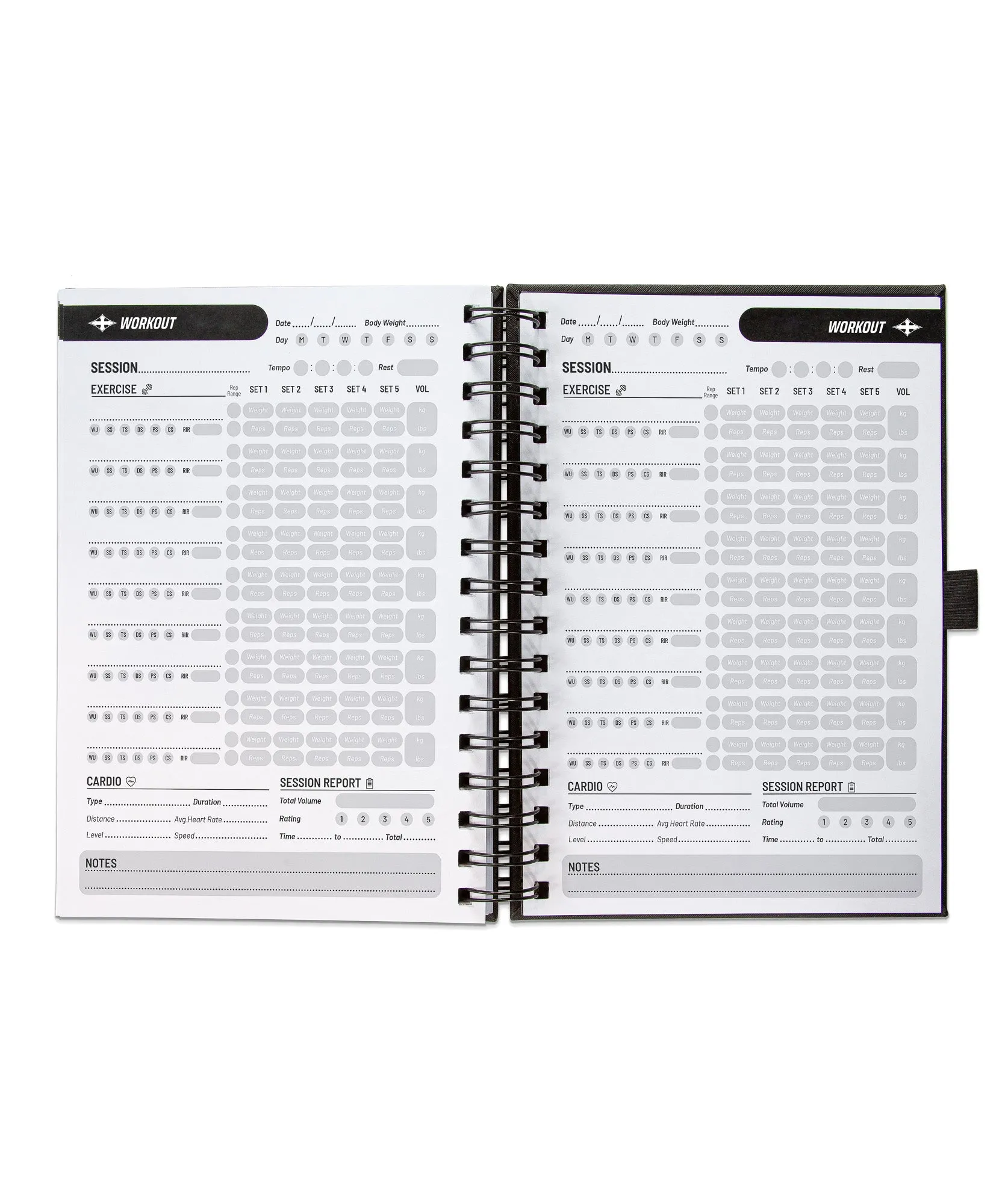 Pro Workout Journal - Black