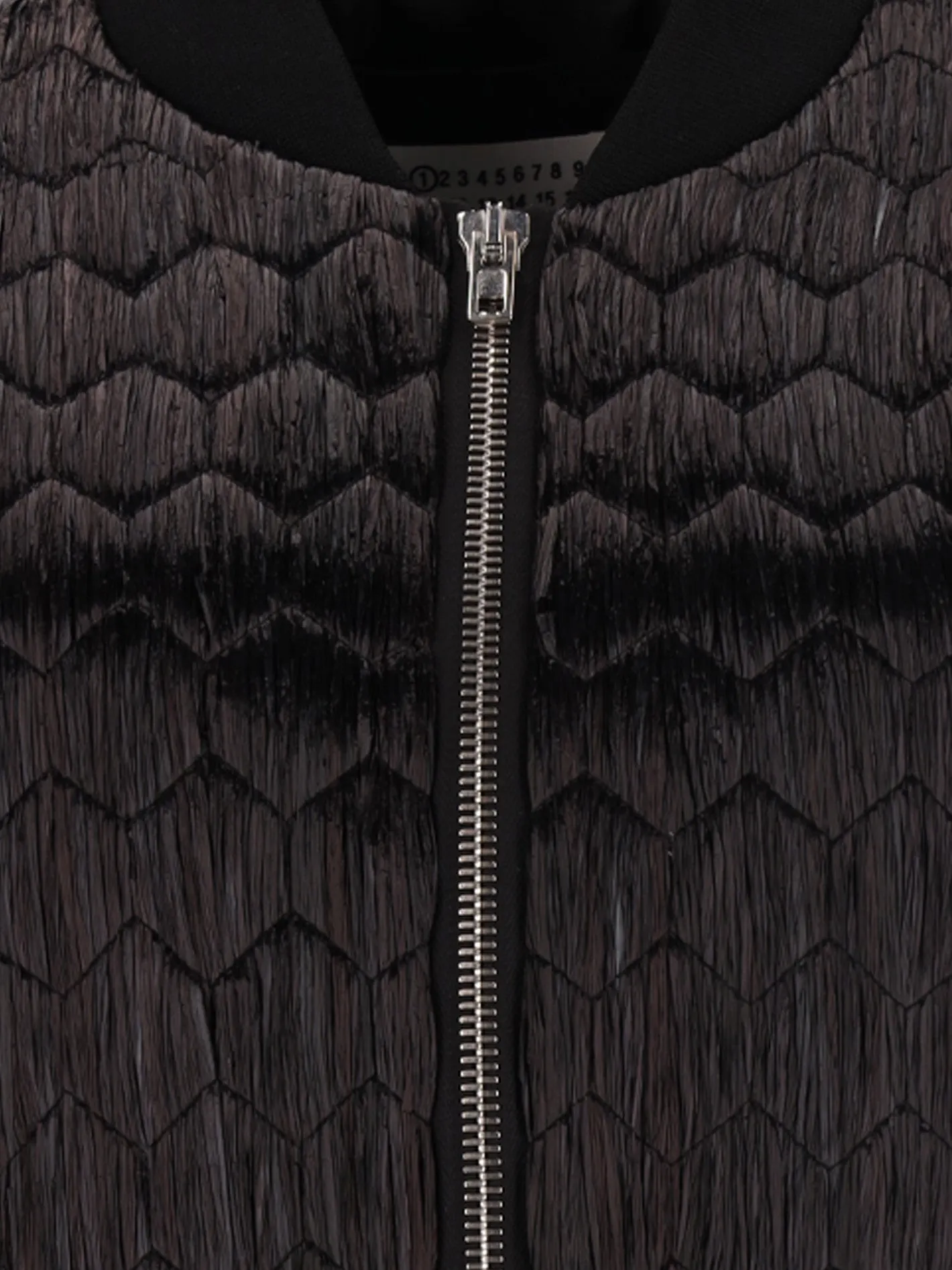 quilted raffia bomber jacket
