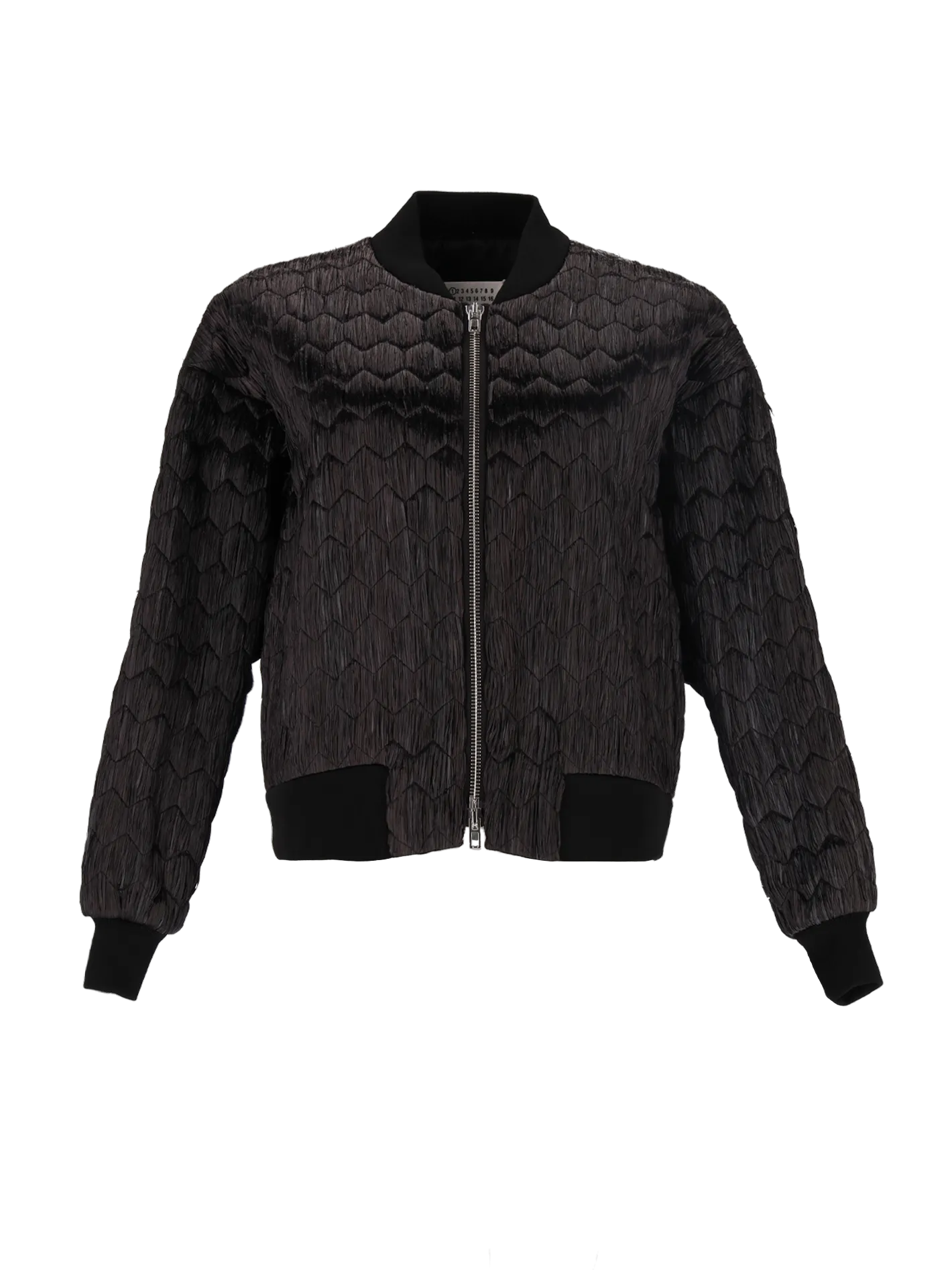 quilted raffia bomber jacket