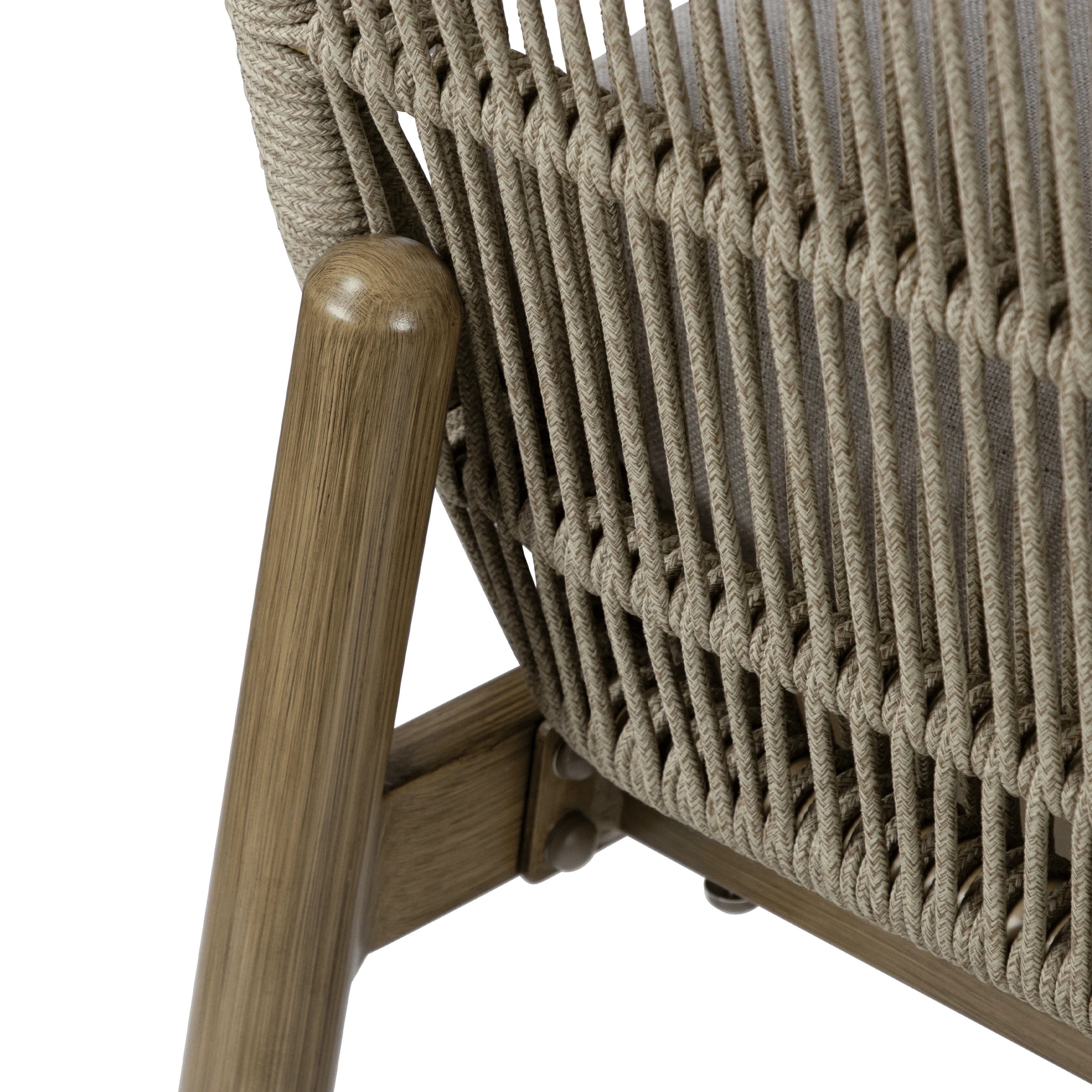 Tahiti 2 Seater with Eco Olefin Rope, Sahara Sand Spunpoly Cushions and Aluminium Frame