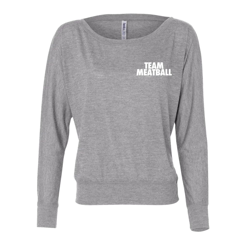 Team Meatball Flowy Off Shoulder Long Sleeve