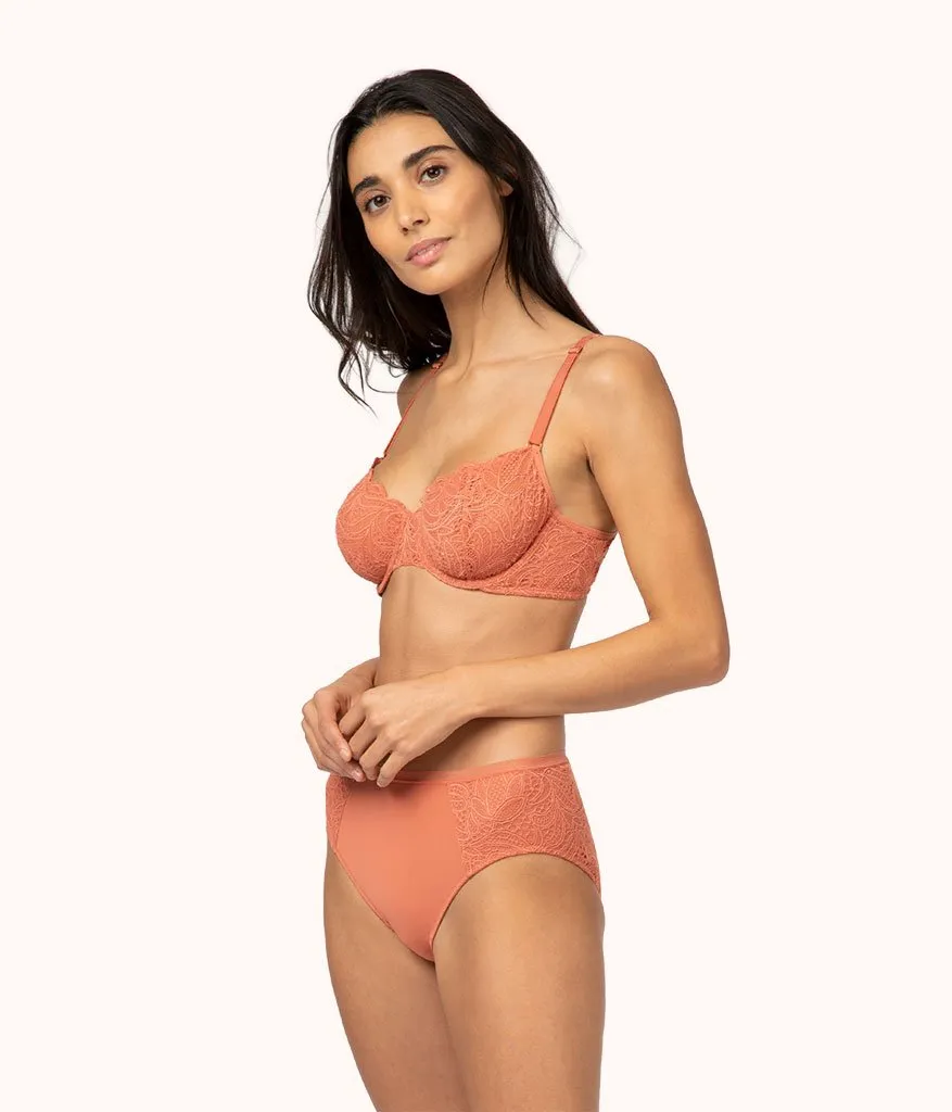The Unlined Lace Bra: Terracotta